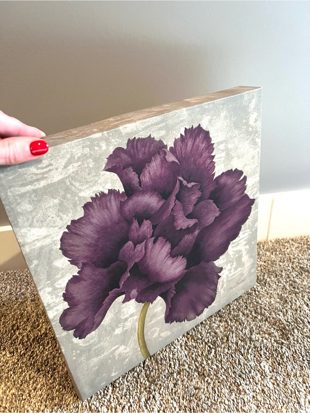 Purple Floral Wall Art Canvas - Decorative Bloom Print